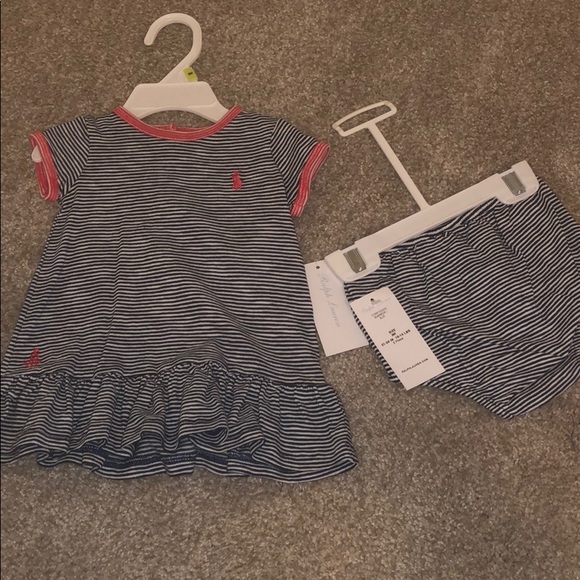 NWT Ralph Lauren striped dress and bottoms 3m girl - Picture 1 of 1